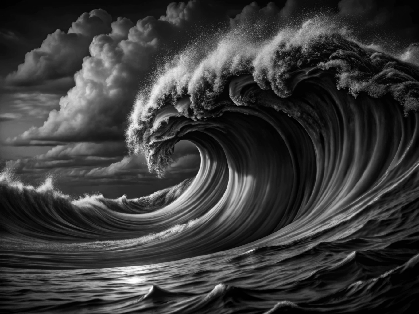 일러스트 스타일 illustration-style-웨이브 물경 파도 wave