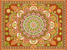 빨간색 초록색 꽃무늬 디자인
