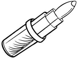 Black and White Drawing of a Bullet