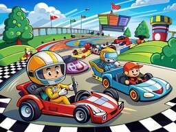Cartoon Background Car Line Square