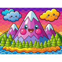 Cartoon Background Mountain Ice Cream Triangle