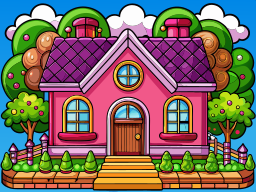 Cartoon House Home Building
