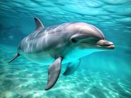Dolphin Swimming in the Ocean Throw Pillow