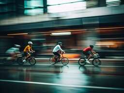 Group of People Riding Bikes on a City Street