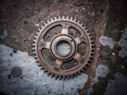 기어 검은색 배경 클로즈업