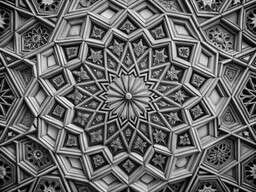 Black and White Photo of an Intricate Pattern