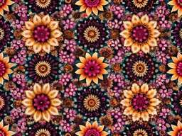 A Flower Pattern on a Black Background