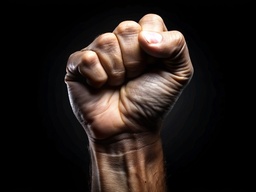 중앙의 검은색 배경 안의 fist