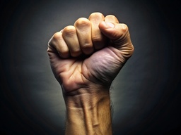 중앙의 검은색 배경 안의 fist