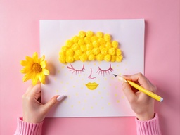 종이 위의 사람 든 연필 그림