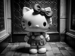 흑백 벡터 일러스트의 hello kitty