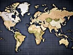 Map of the World on a Black Background