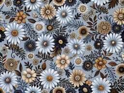 A Floral Pattern on a Gray Background