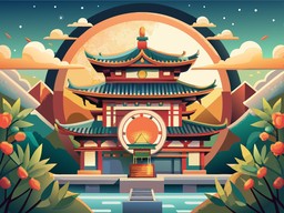 가득한 달 배경의 일러스트