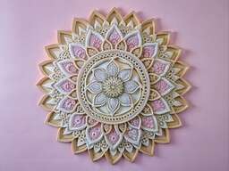 Pink Wall with a Large Flower on It