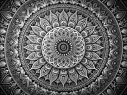 Black and White Photo of a Circular Design