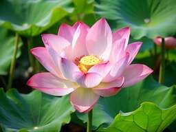 Pink Lotus Flower in the Middle of a Pond