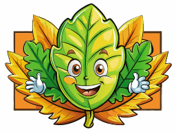 Cartoon Character of a Leaf with a Happy Face