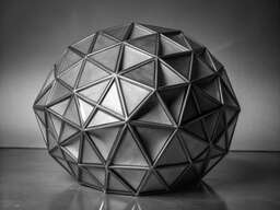 Black and White Photo of a Sphere