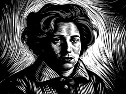 여자의 얼굴의 흑백 그림
