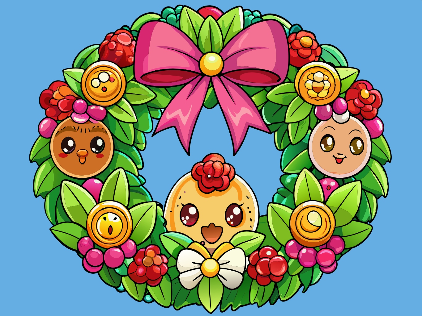 화환, 크리스마스, 화관wreath (26)벡터이미지