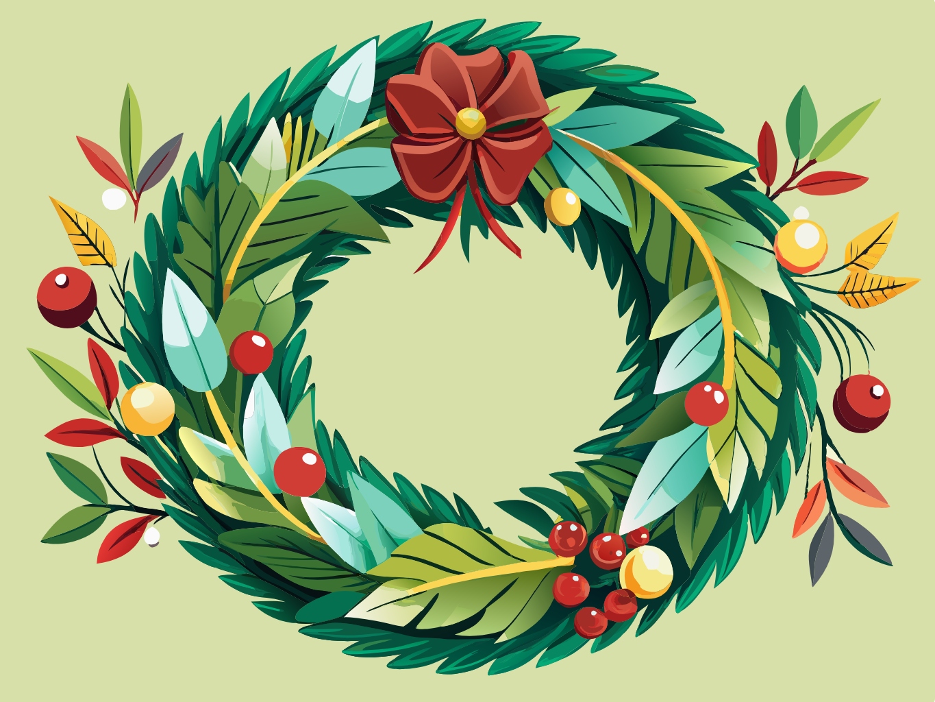 화환, 크리스마스, 화관wreath (36)벡터이미지