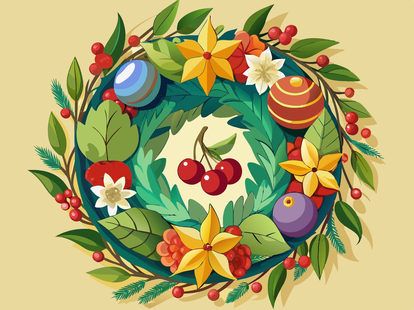 화환, 크리스마스, 화관wreath (37)벡터이미지