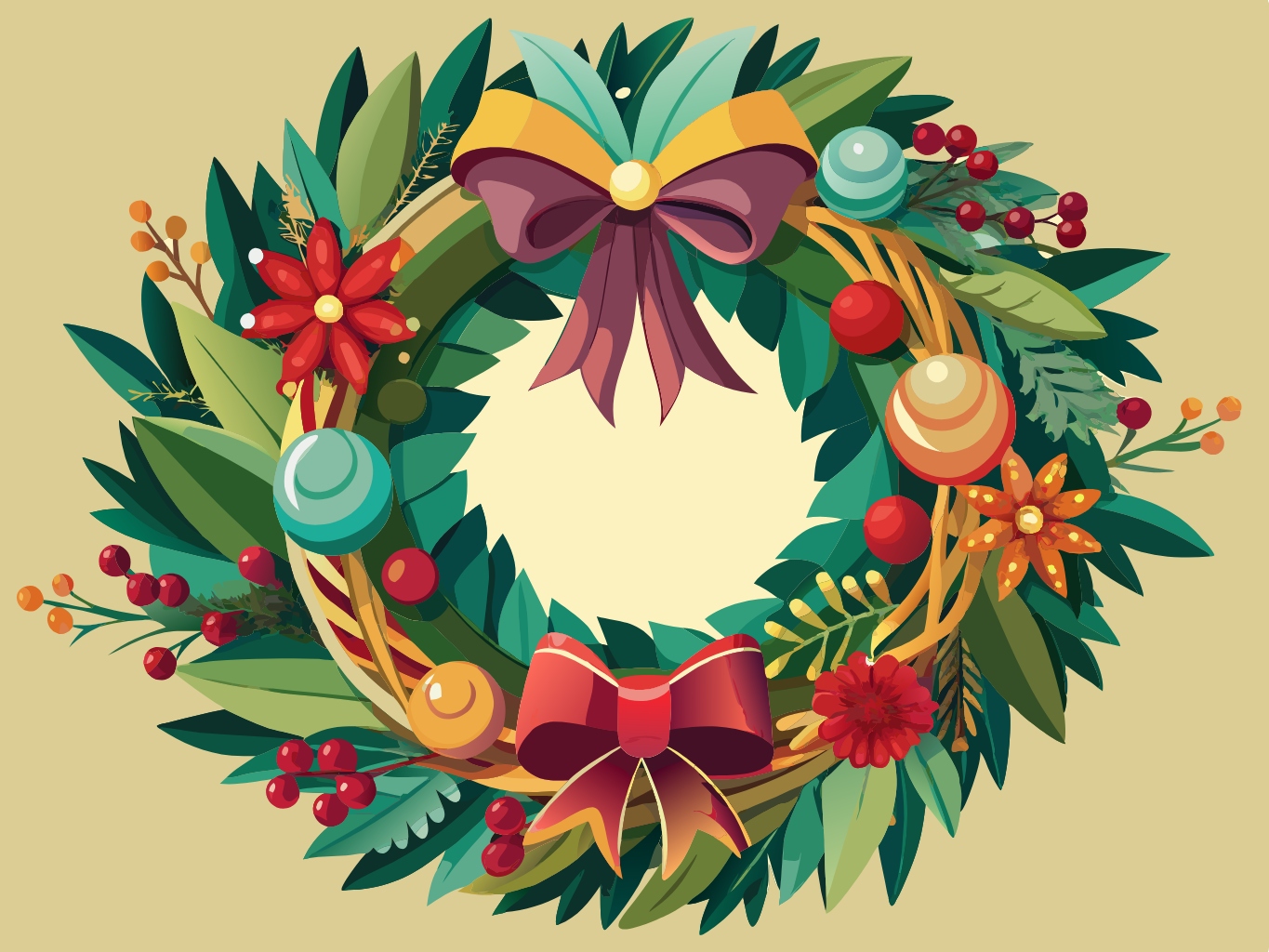 화환, 크리스마스, 화관wreath (38)벡터이미지