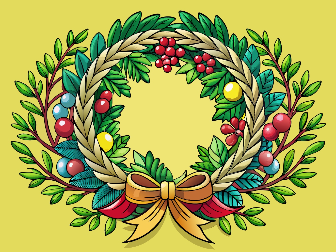 화환, 크리스마스, 화관wreath (39)벡터이미지