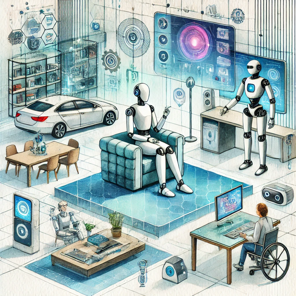 미래 인간과 로봇과의 공존하는 사회