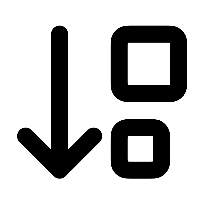 arrow down big small