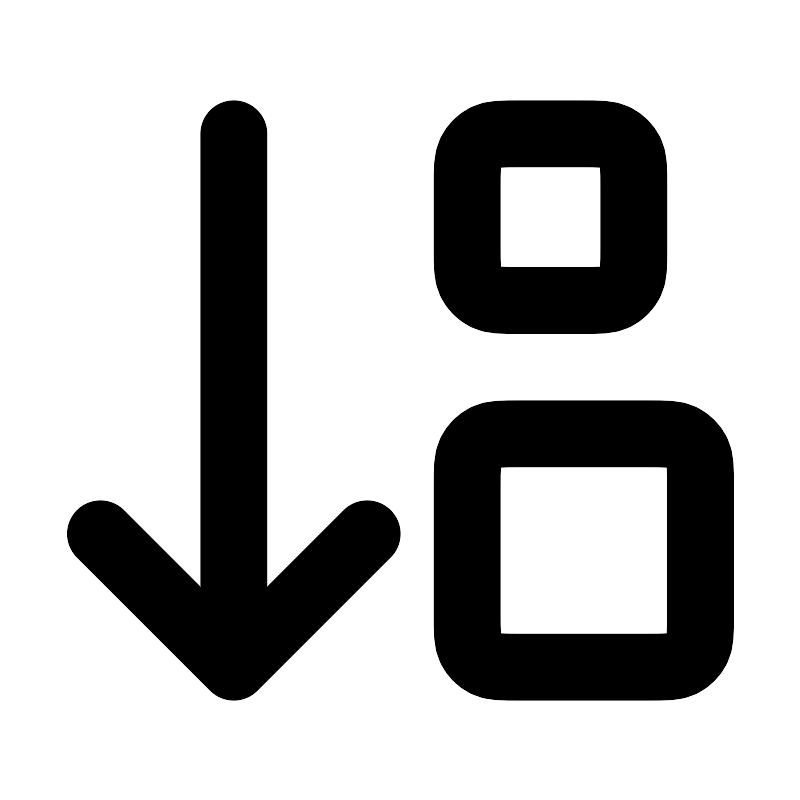 arrow down small big