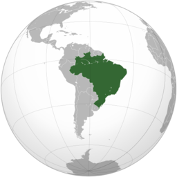 Brazil 지구 지도 강조