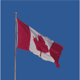 canadian 깃발 파란 하늘
