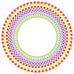 multicolor heart spiral pattern