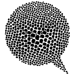 speech bubble black dots composition