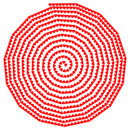 Red 및 White 원형 디자인 센터의 Hearts