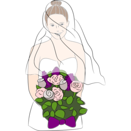 만화 신부 veil bouquet