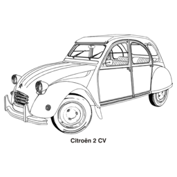 고전적인 citroen 차 그림