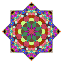 복잡한 다채로운 별 mandala