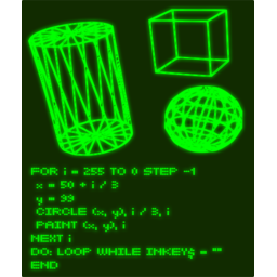 부호를 가진 녹색 3d wireframe