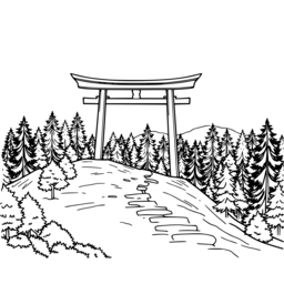 일본의 torii gate 숲