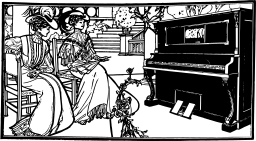 숙녀 sitting 로 Piano