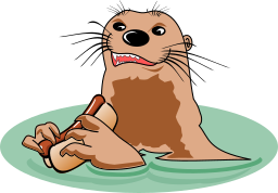 A Sea Otter 앉아 에 The 지상
