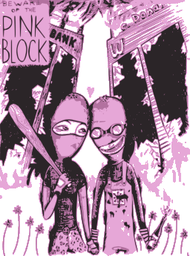 핑크 블록 만화 protest
