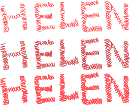 scribbled helen 텍스트