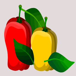흰색 배경에 남겨두는 세 개의 Peppers