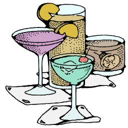 colorful cocktails glasses