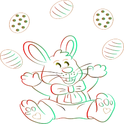 easter bunny with eggs