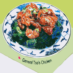 broccoli를 가진 일반적인 tso 닭